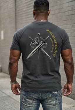 Iron Sharpens Iron T-Shirt Back Print - Proverbs 27:17