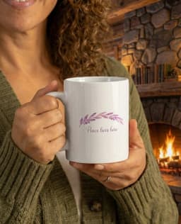 Peace Lives Here Mug - Fireplace