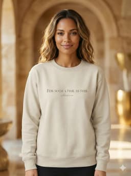 For Such A Time As This Sweatshirt - Oatmeal Heather Christian Crewneck Front View