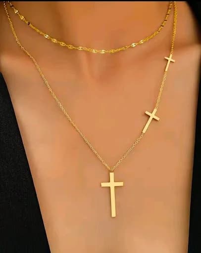 Sanctuary Layered Gold Cross Necklace