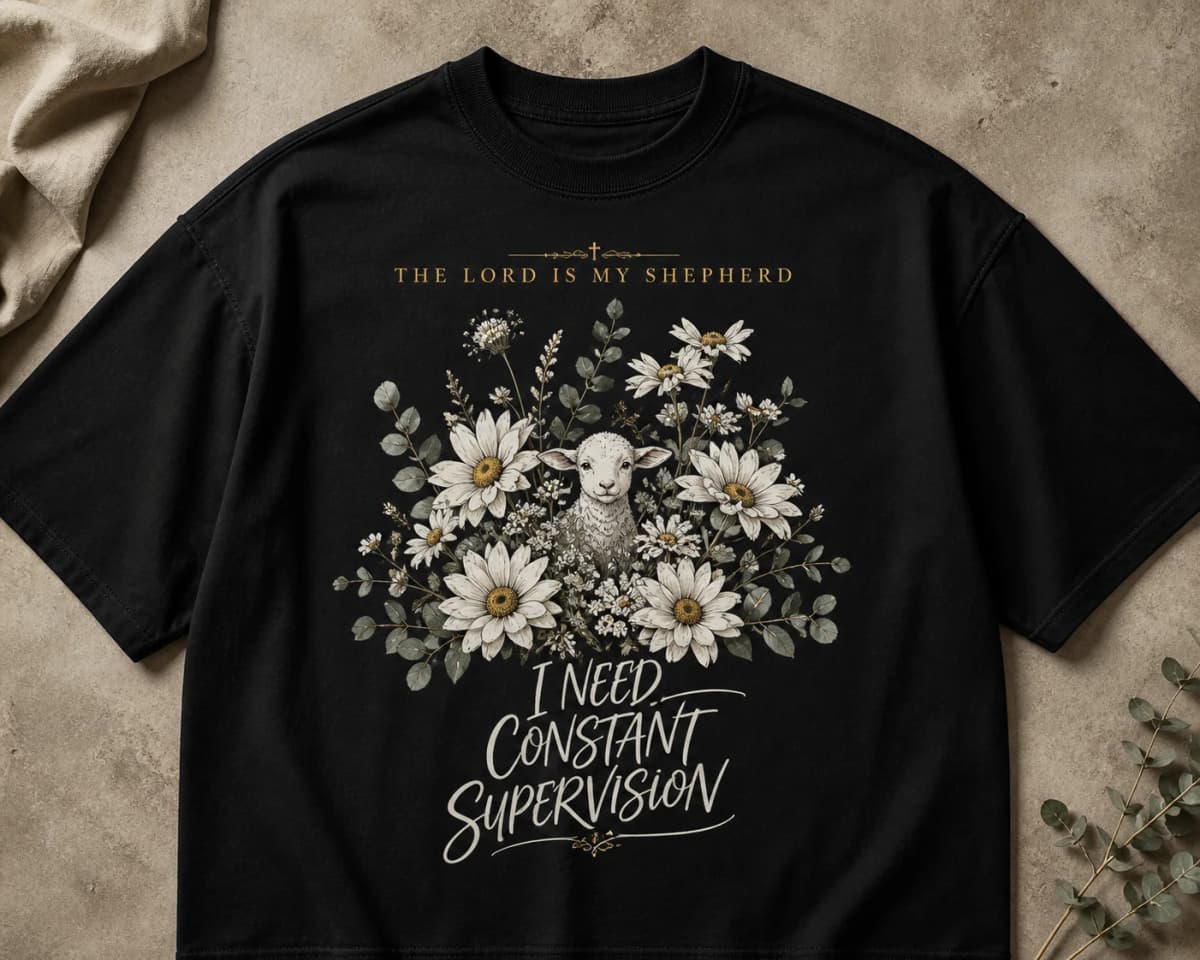 The Lord is My Shepherd I Need Constant Supervision Shirt - Minimalist Christian Apparel