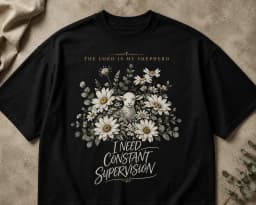 The Lord is My Shepherd I Need Constant Supervision Shirt - Minimalist Christian Apparel