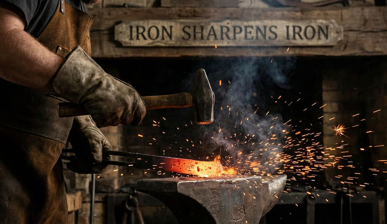 Iron Sharpens Iron Hoodie Flat Lay